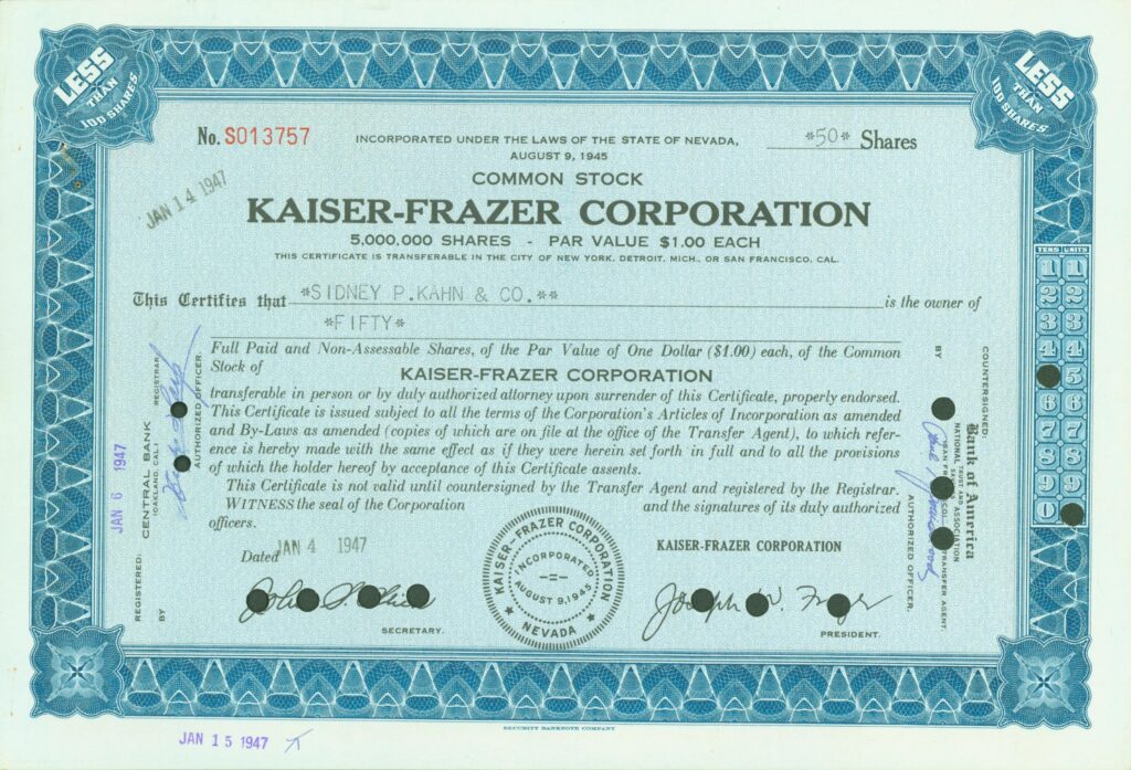 kaiser frazer corp. 1947